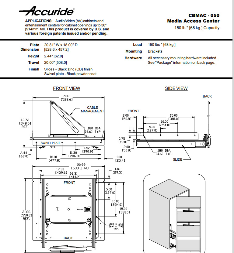 Accuride 雅固拉 CBMAC-050