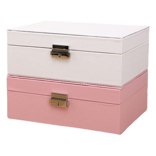Jewelry Box multi-layer with lock light luxury PU leather jewelry packaging earrings earrings necklace gift box jewelry box storage box