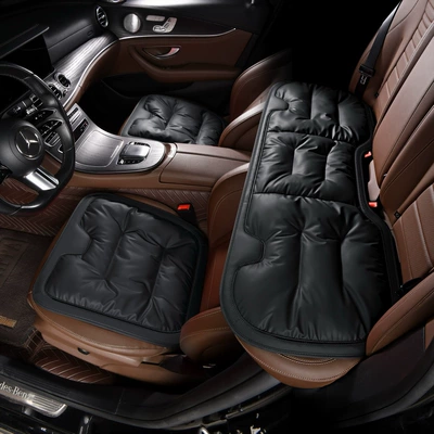 single-piece rear seat cushion four: Seat cushion, seat cover - noble-black-anti-fouling-leather-three-piece-set-for-the-whole-car-soft-and-comfortable