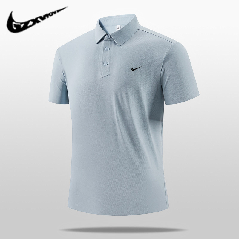 Cross-Border-Men's Seamless Ice Silk Short-Sleeved Polo Shirt Summer New Lapel T-Shirt Men's Business Casual Tops for Men Cross-Border-Men's Seamless Ice Silk Short-Sleeved Polo Shirt Summer New Lapel T-Shirt Men's Business Casual Tops for Men