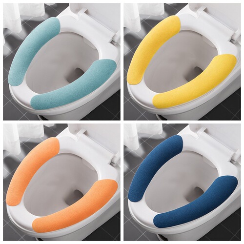 Adhesive toilet seat summer light and thin toilet cover washable self-adhesive toilet cover colorful two-piece toilet seat