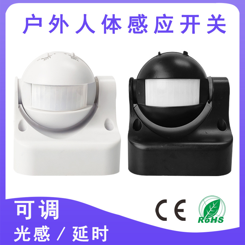 Cross-border Outdoor Spherical Infrared Human Body Sensor Switch Waterproof Intelligent Delay Light Control Adjustable Surface Mounted Sensor