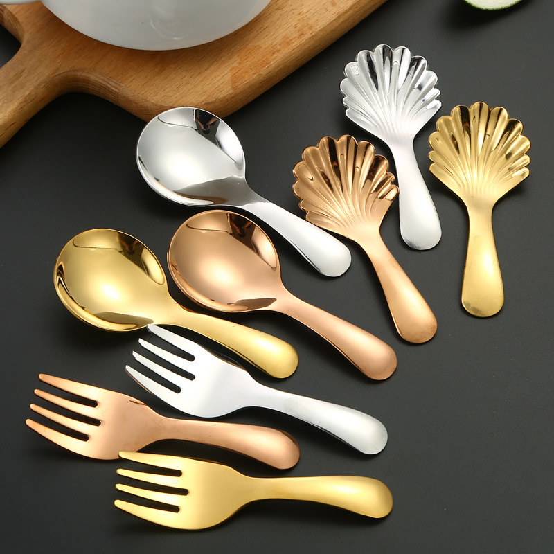 304 stainless steel thickened teaspoon tea spoon tea spoon tea shovel short handle ice cream spoon dessert spoon