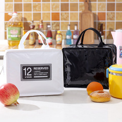 Mirror leather insulated lunch bag, portable picnic bag, ice bag, outdoor picnic bag, waterproof cold insulation insulated backpack