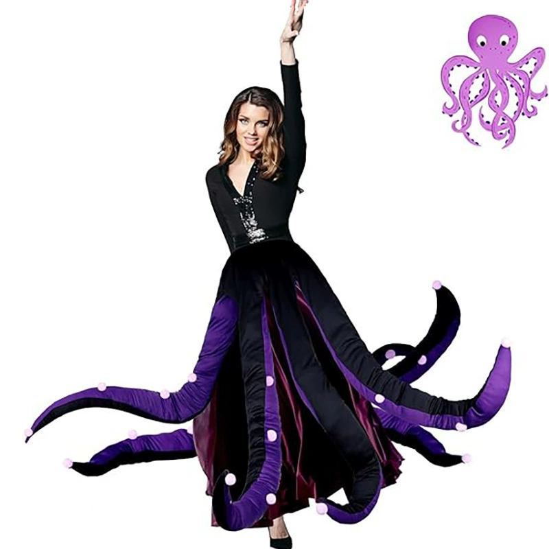 Новый Хэллоуин Octopus Playing Clothing Oceanic Party Frequent Cross-Border Spider Octopus Flequatant Promotion Performance