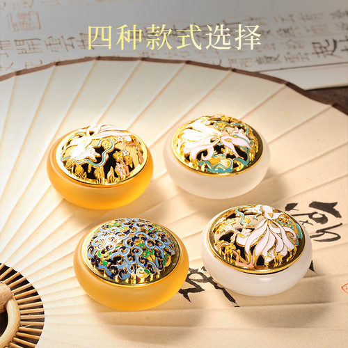Ancient method crystal incense burner household aroma burner indoor small plate incense burner for making incense coils burner aroma diffuser incense burner piece wholesale