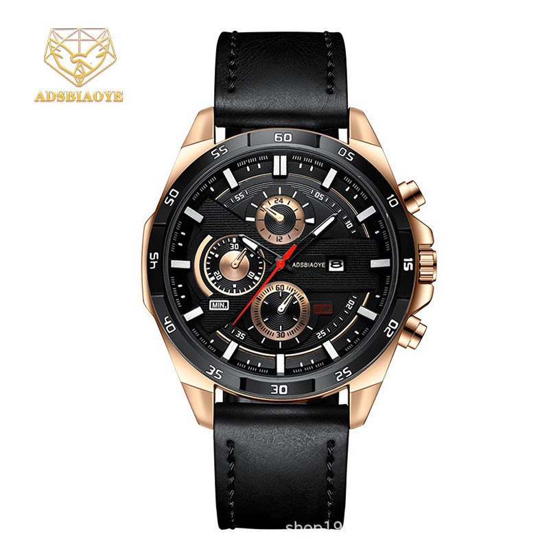 Aida Chronograph New Model Steel Strap Large Dial Fully Automatic Non-Mechanical Business Waterproof Calendar Quartz Watch Wristwatch