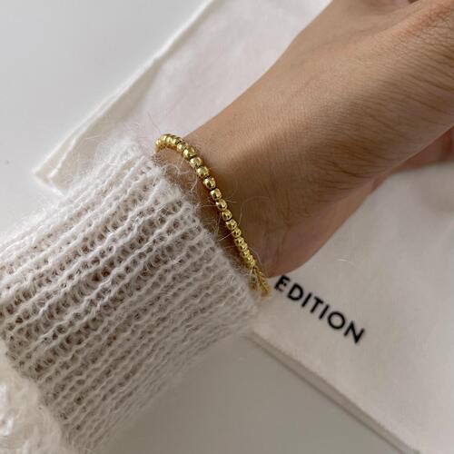 Fan Zhiqiao French style jewelry 925 sterling silver round beads golden Buddha bead bracelet niche extremely simple INS hand jewelry