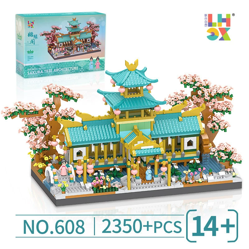 Конструктор-игрушка Cherry Tree, модульный набор для сборки с опцией LED, декоративная модель на столе