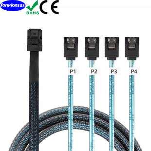 Minisas Hd Sff-8643 to 4 Sata Server Machine Memory Hard Drive High-Speed Cable