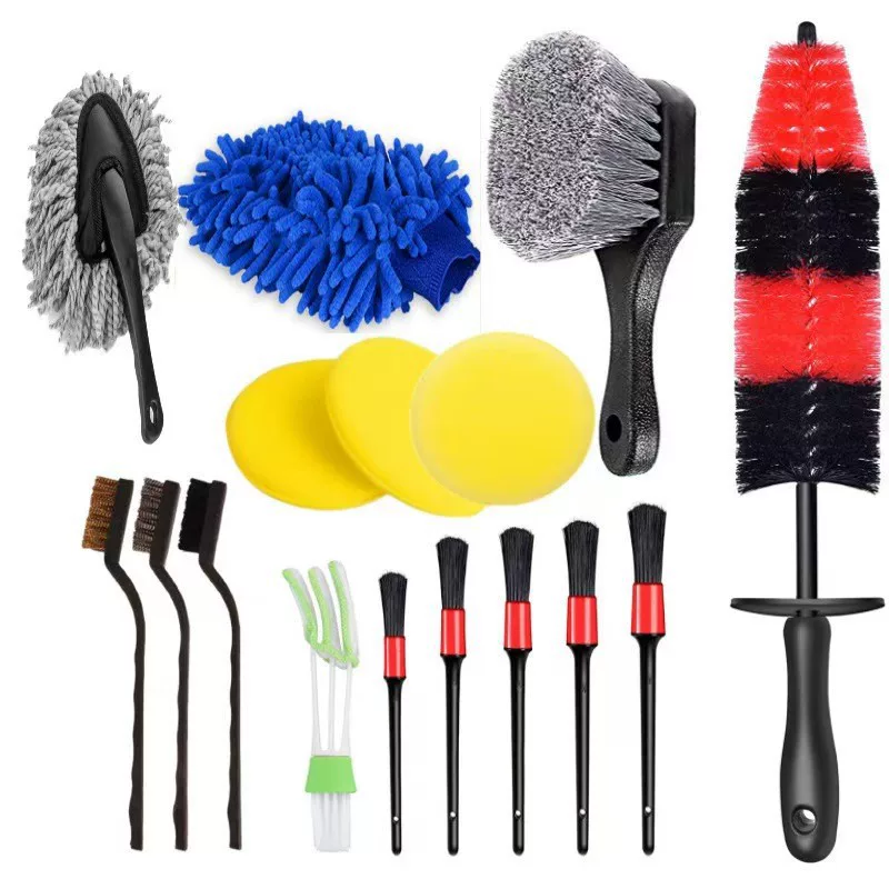 Hygienic set, brush, polishing cloth, wheel, hub, 16 pieces
