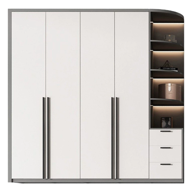 Шкаф из алюминиевого сплава для всего дома на заказ, легкий роскошный открытый металлический гардероб, шкаф для спальни, комбинированная алюминиевая мебель