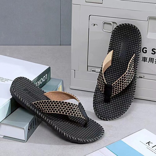 New Snake Print Herringbone Sandals for Men - Summer Outdoor Wear, Slip-On Slides with Non-Slip Soft Soles, Sandals for Men - Anti-Odor and Wear-Resistant