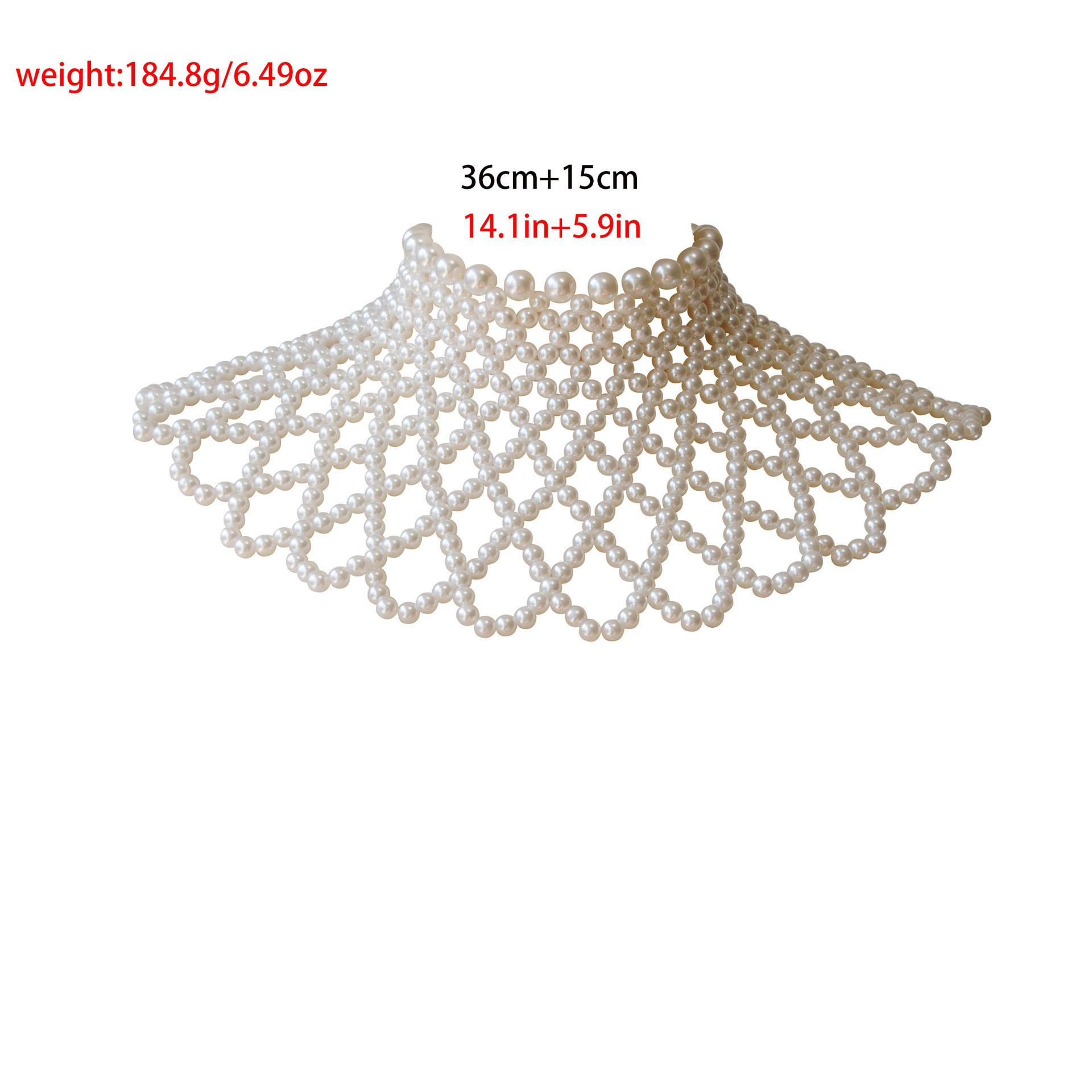 Joyería transfronteriza europea y americana venta caliente verano bohemio cadena de cuerpo señoras cadena de pecho de perla de imitación tejida a mano