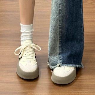 德训鞋女2026春秋季新款鞋子女百搭厚底小白鞋运动爆款板鞋阿甘鞋