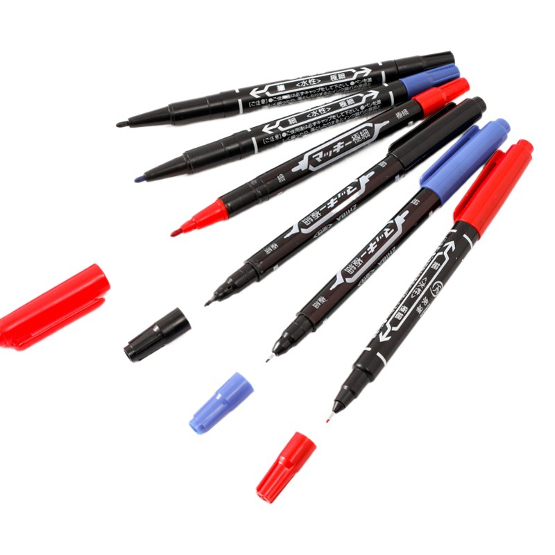 Estudiante de arte de los niños Marca Borde de dibujo pluma de aceite línea de gancho negro de secado rápido pluma de agua marca arte pluma pintura caja