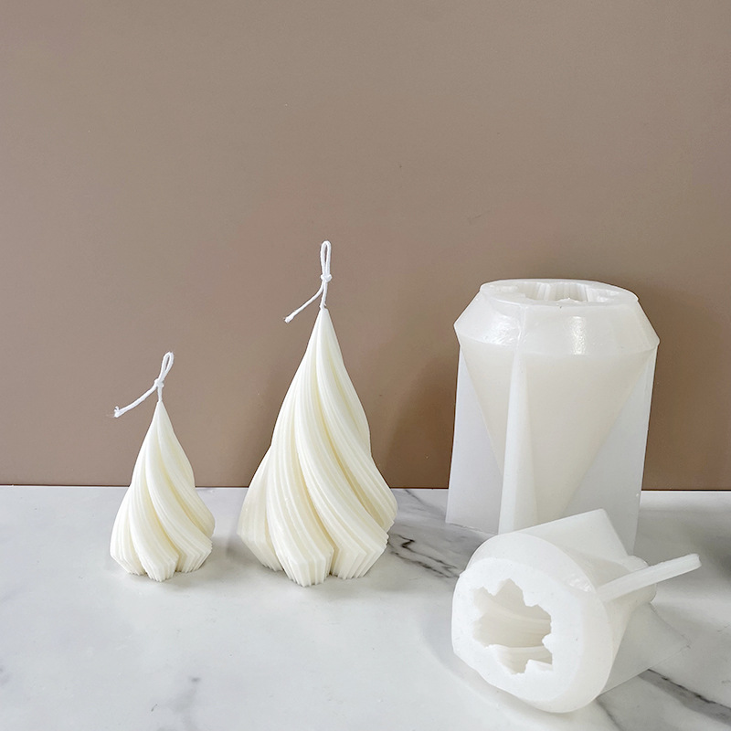 Jiahuimei geométrico abstracto INS estilo vela molde creativo cono giratorio aromaterapia vela decoración molde