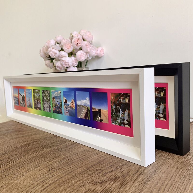 Rainbow Photo Paper Polaroid Photo Frame Solid Wood Long Frame Framed Mini 3inch Photo Table Hanging on the Wall