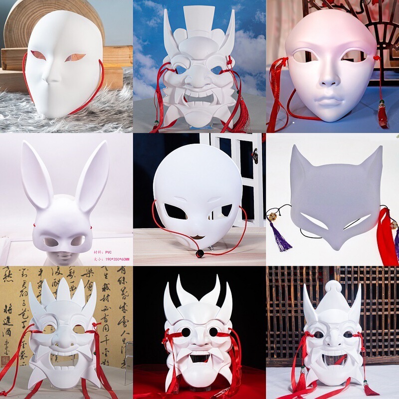 Blank Embryo Mechanical Beauty Figure Mask Wang Mask Nuo Opera Hand-made Model Beast Skull Fox Mask Cute Sister Mask Blank Embryo Mechanical Beauty Figure Mask Wang Mask Nuo Opera Hand-made Model Beast Skull Fox Mask Cute Sister Mask