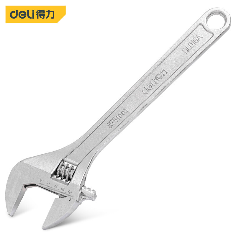 得力活动扳手 多功能活络板手 光柄活口开口小扳子 15英寸 DL015A