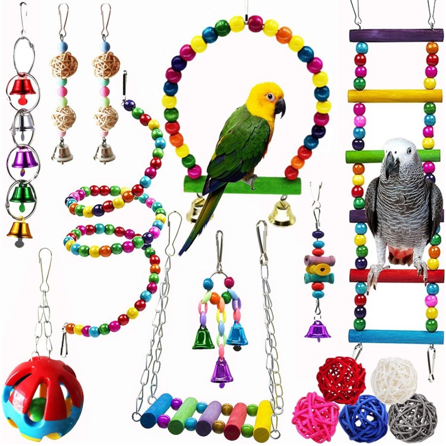 Juegos de juguetes de pájaros explosivos transfronterizos de artículos de pájaros roer y tirar juguetes de pájaros para aliviar el aburrimiento escaleras columnas juguetes de loros image 3