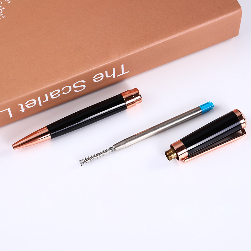 Fábrica en stock al por mayor de alta calidad de metal bolígrafo regalo de negocios pluma publicidad pluma de aceite Comercio exterior firma pluma impresión