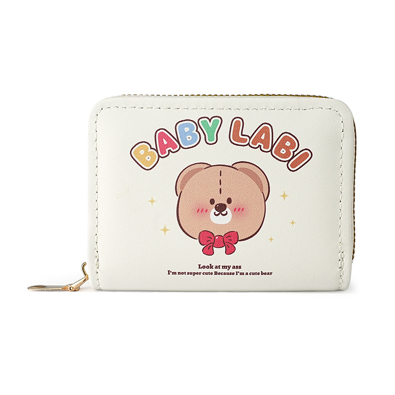 Nuevo lindo viento bolsa de tarjetas de cremallera bolsa de tarjetas para mujeres cartón de dibujos animados tarjeta bancaria bolsa de cambio de tarjeta de crédito