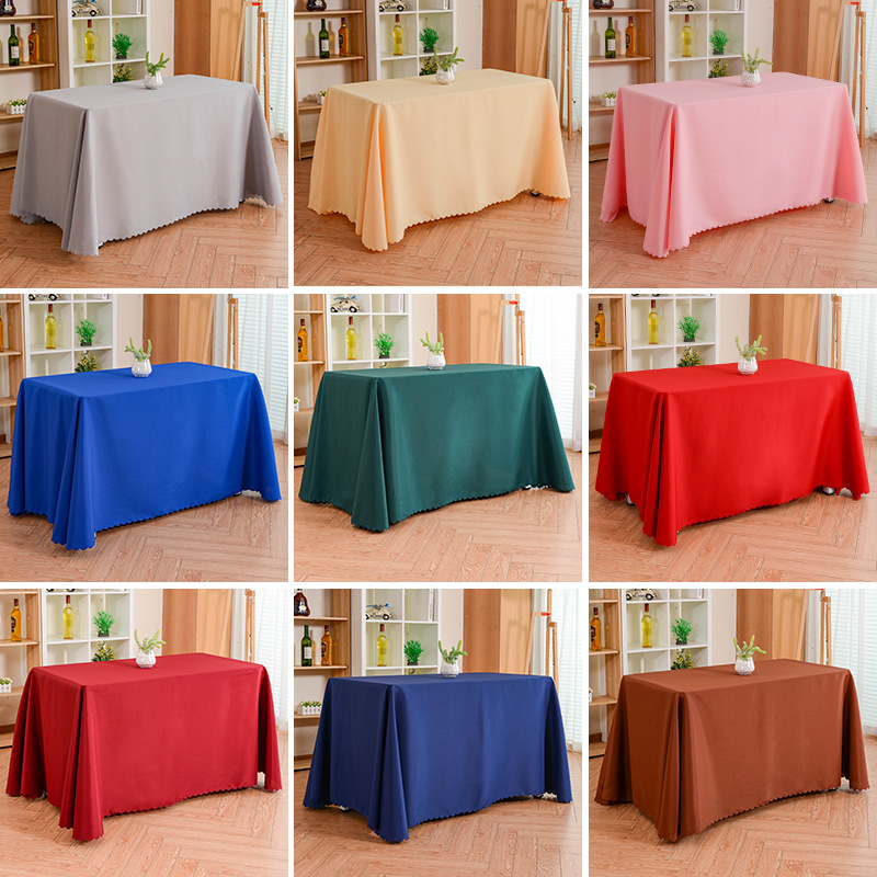 Hotel Tablecloth Solid Color Conference Tablecloth Exhibition Sign-In Advertising Event Desk Cover Rectangular Floor Stall Tablecloth