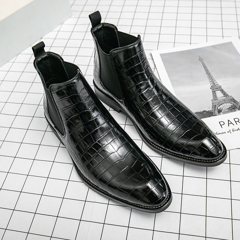2024 otoño y invierno zapatos masculinos retro tendencia Chelsea botas de cuero de alta altura botas de vaqueros de moda europea y americana image 5