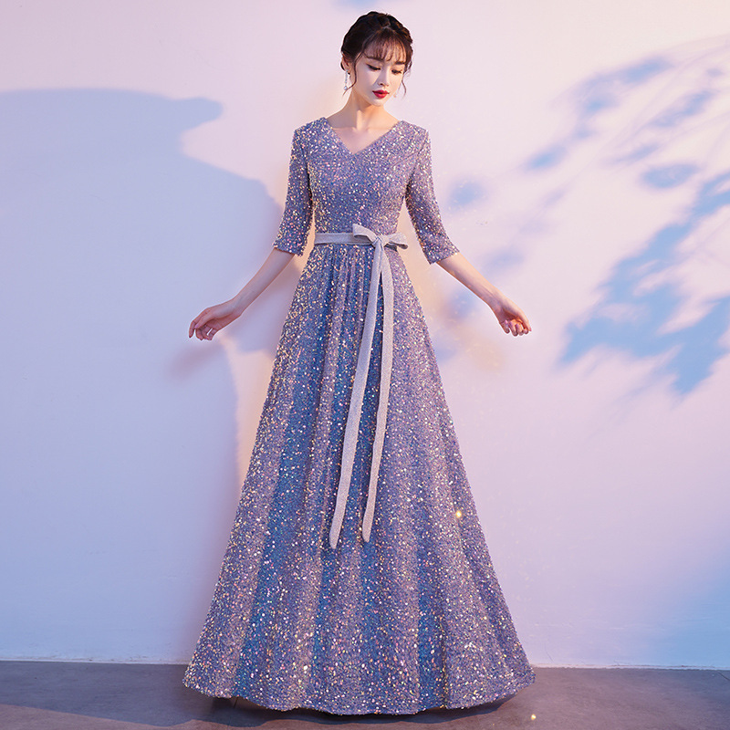Gran coro, vestido de mujer, vestido largo, interpretación de piano, traje de director, canción roja, lentejuelas, vestido de noche de graduación image 5