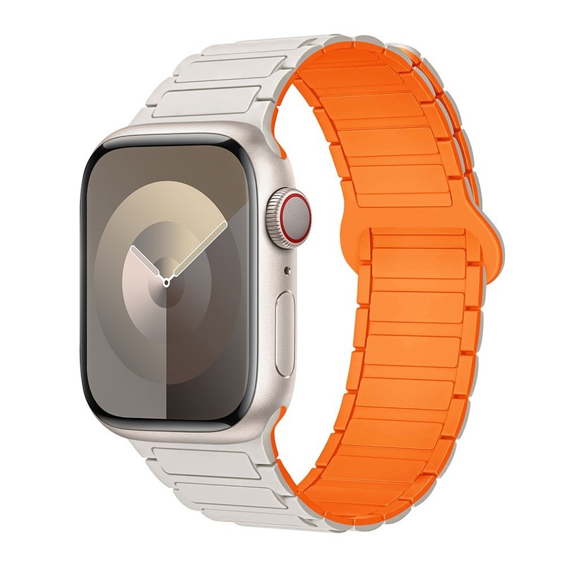Apple iWatchS10 シリコン磁気時計ストラップ Applewatch9/8/7 リバースバックル通気性スポーツ時計ストラップに適しています。|undefined