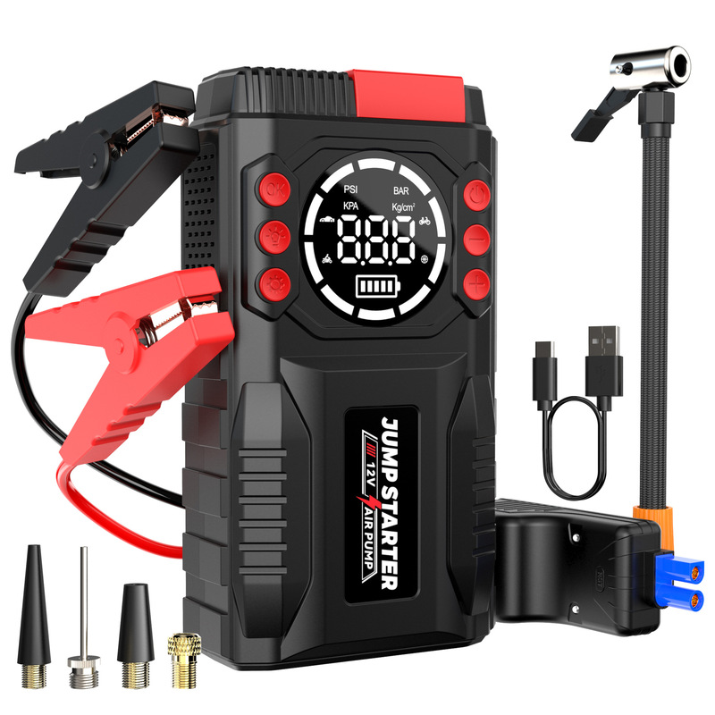 3000A Vehicle-Mounted Power Starter Qy21 Portable Gasoline-Powered Air Compressor 12V Car Jump Starter
