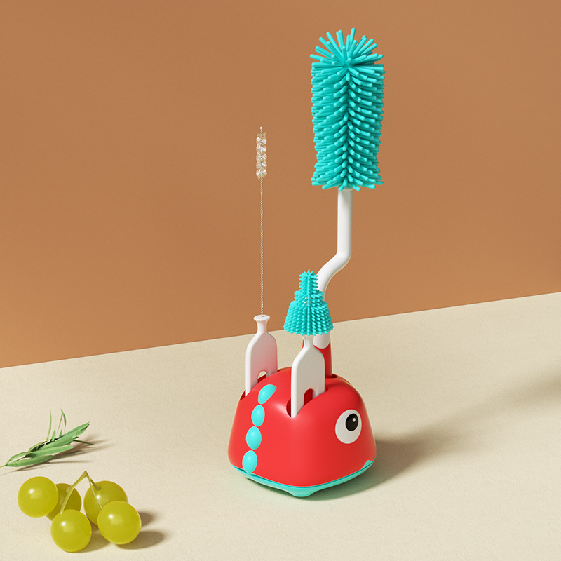 Cepillo de botella cepillo de limpieza bebé recién nacido cepillo de pezón traje de cepillo de paja botella giratoria cepillo de limpieza enjuague