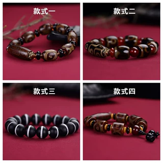 天珠手串 西藏玛瑙米形古天珠手链 藏式天眼三眼天珠 亮款磨砂款