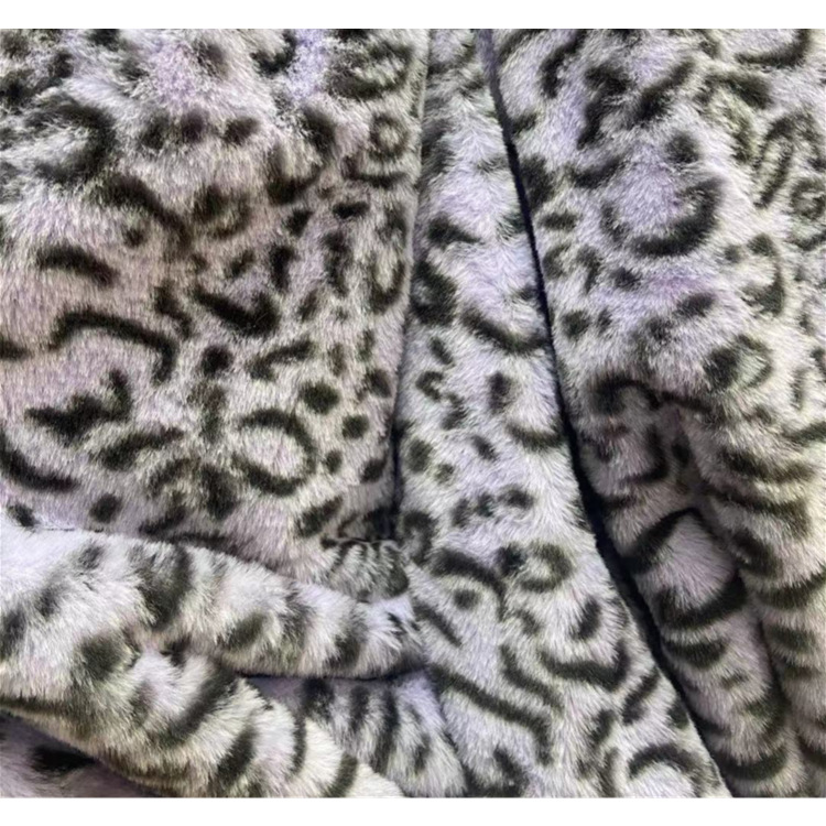 Pequeña piel de conejo impreso anillo de leopardo Imitación Piel de conejo franela ropa abrigo bolsa tela felpa alfombra de juguete tela en stock