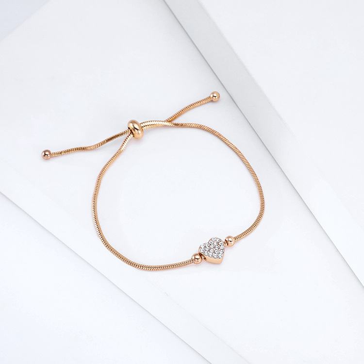 Simple Style Heart Shape Copper Inlay Zircon Bracelets 1 Piece display picture 5