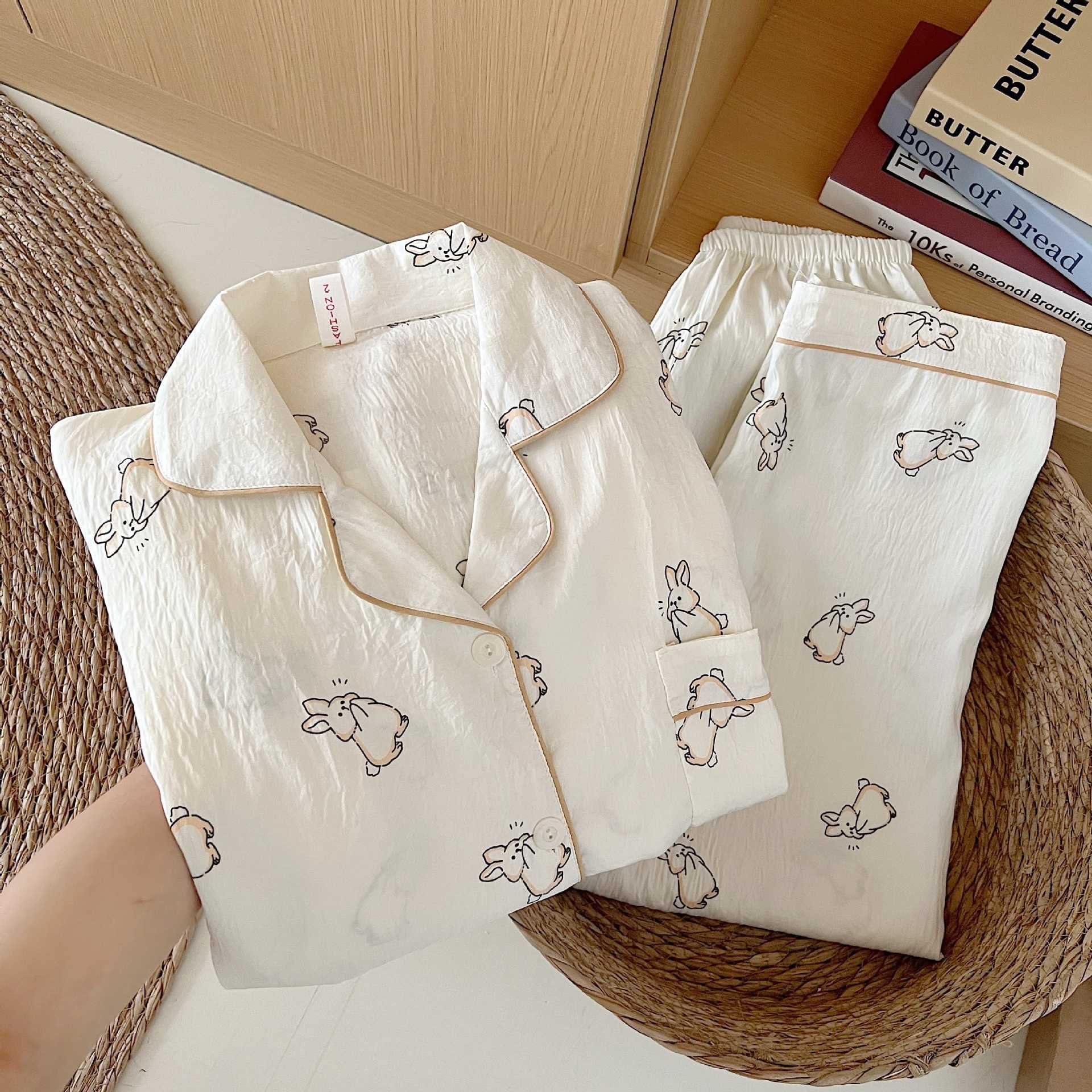 外国貿易クロスボーダー卸売クラウドコットン長袖ズボン 120 グラムパジャマ女性のための Xiaoxin 外で着用できるラペルカーディガンホーム服