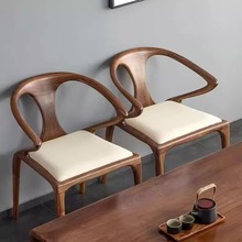 新中式实木餐椅主人椅子剑椅餐厅轻奢圈椅休闲茶椅扶手靠背洽谈椅