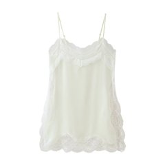 Zクロスボーダーヨーロッパとアメリカの卸売婦人服2025春夏新作フレンチクロス年齢軽減レーススプライシングスリットサスペンダー