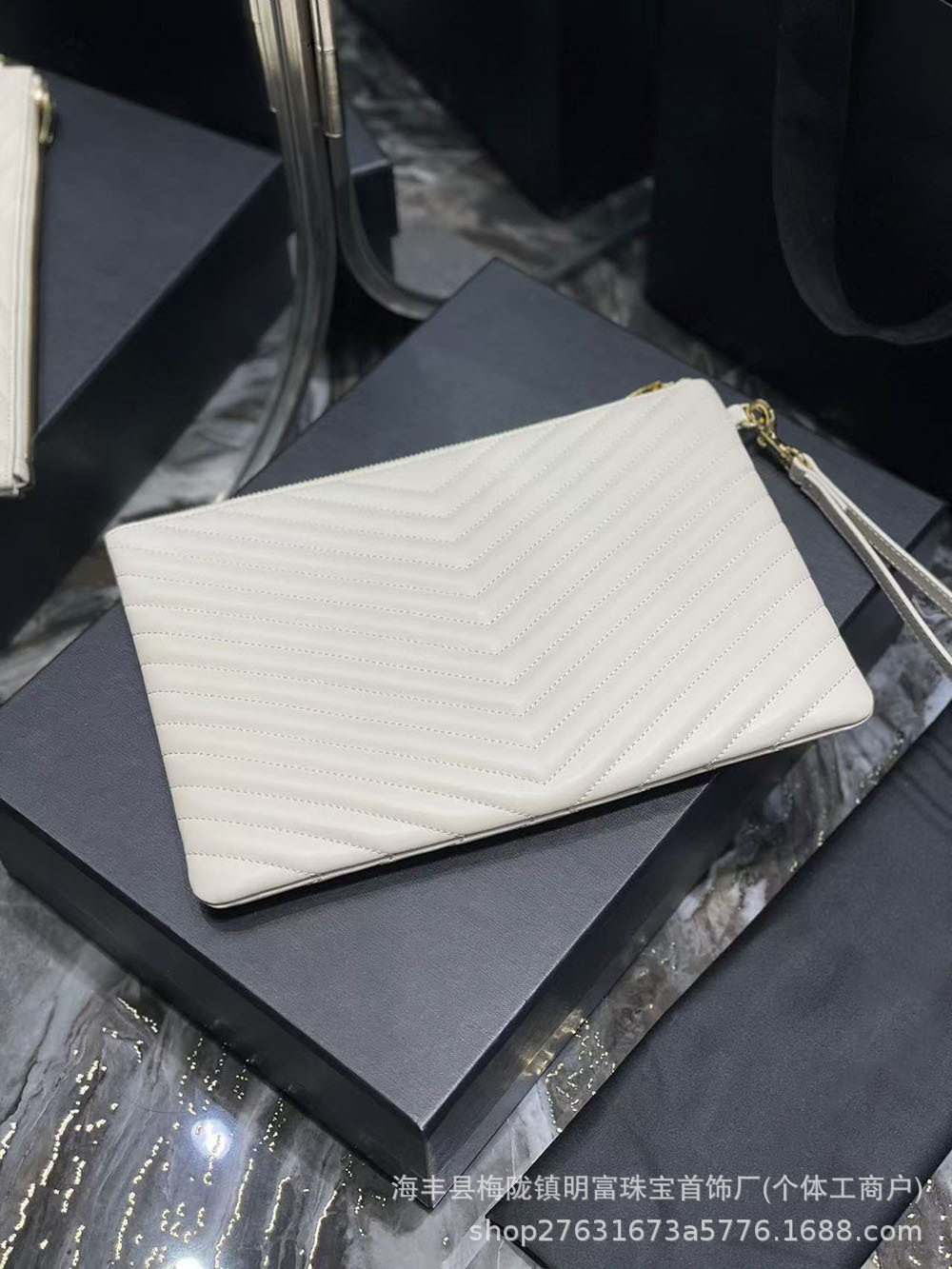 New Women's Genuine Leather Clutch Bag, Small Cowhide Multi-Slot Handbag, Fashionable Evening Bag, Mobile Phone Envelope Bag - Thumbnail 7