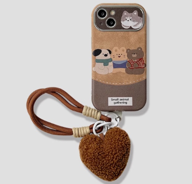 Monopatín de dibujos animados gato IPhone16PROMAX parche de ventana Apple 15pro/16 funda para teléfono móvil IP15