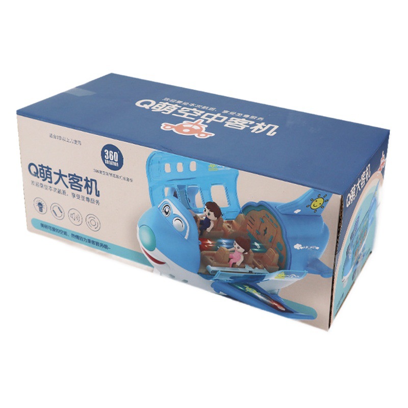 Tiktok universal para niños Q lindo avión de pasajeros música ligera universal 360 aviones giratorios modelo de coche de juguete eléctrico transfronterizo