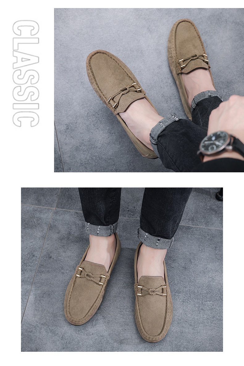 Neue faule Mann weiche Sohlen Slip-on Bean Schuhe Männer Fahr Casual Lederschuhe_voghion.com