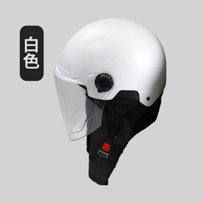 Full Helmet Warm Hat Style – Motosiklet kaskı (dəbilqə) - white-scarf-color-helmet