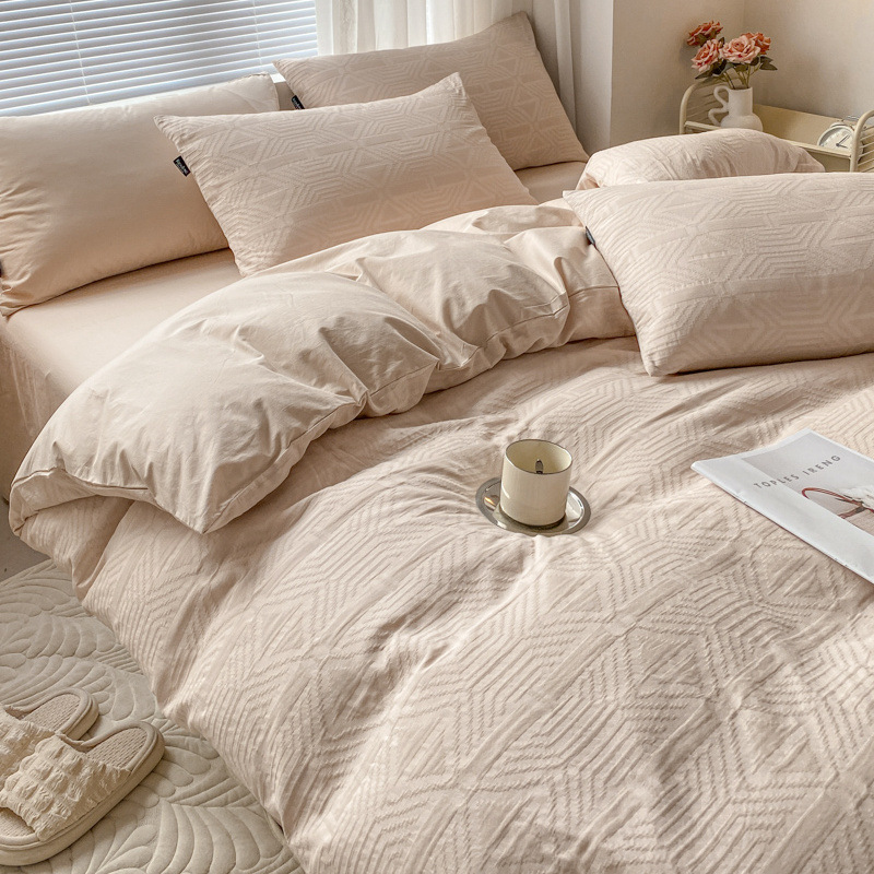 純綿60本4点セットa類母子級新型ジャカード三層糸シーツ布団寝具4点セット