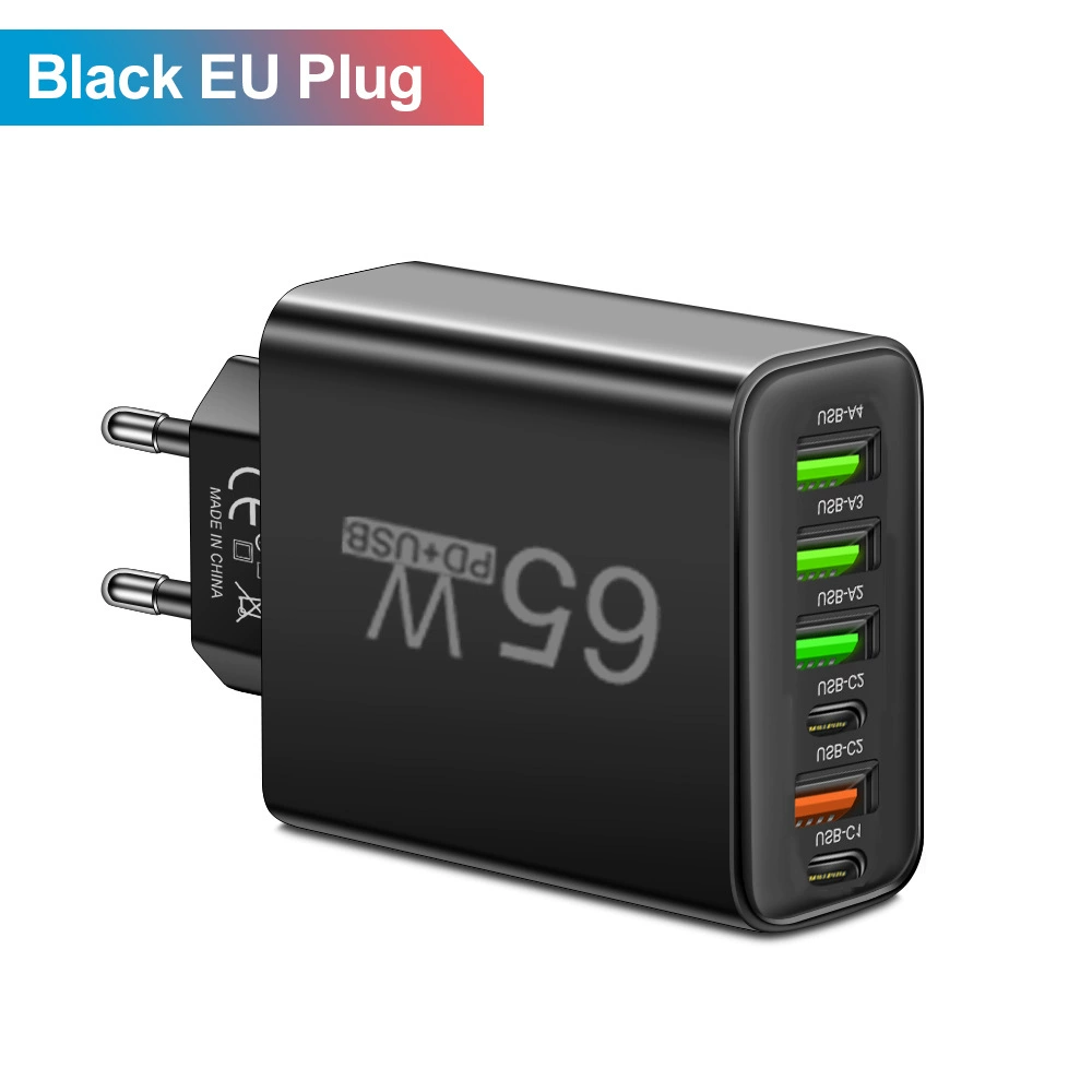 Многоразъемный зарядное устройство для мобильного телефона 2Type-C PD+4 USB, путешествия, зарядка 3.1A, кросс-блейз, оптом