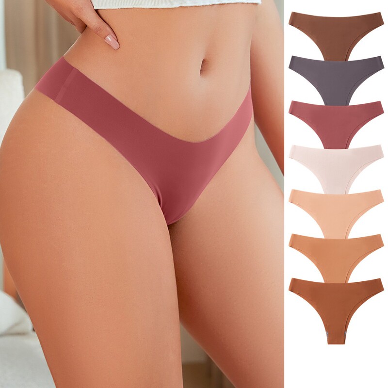 Cross-Border European and American Seamless Ice Silk Bikini Women's Underwear Low-Waist Comfortable Breathable Pure Cotton Bottom Crotch Girls' Briefs