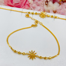 越南沙金八芒星手链 星星太阳花女款手环 送女友可调节首饰礼品