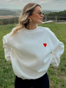 秋冬の怠惰な風の愛のゆったりした衛衣insクロスボーダーの婦人服のカジュアルなファッションの甘い丸首のプルオーバーの女性|undefined