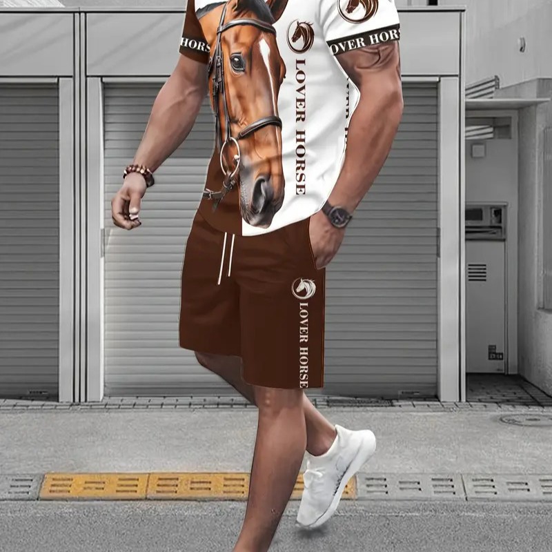 2025 nuevo producto Amazon nuevo conjunto de pantalones cortos de camiseta de manga corta de alta calidad transfronteriza europea y americana ME05 MA04